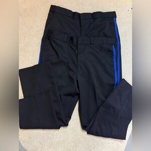 NEW TOPBRASS Professional Liberty Police Uniform Men Black Pants Blue Trim sz 42